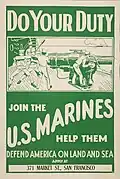 U.S. Marines Propaganda Poster, WWI