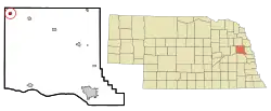 Location of Dodge, Nebraska