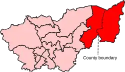 Map showing the location of the Doncaster East and the Isle of Axholme constituency in South Yorkshire under the boundaries created by the 2023 boundary review and first used at the 2024 general election.