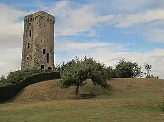 The ruined keep of La Haye-du-Puits castle