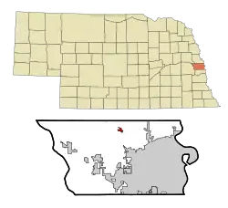 Location of Bennington, Nebraska