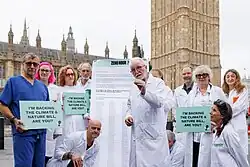 Dr George McGavin and fellow CAN Bill-supporting scientists and health professionals in Westminster, urging MPs to support the Bill.