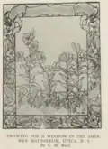 Mausoleum stained glass window design to the memory of James S. Sherman, Vice-President