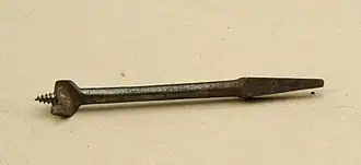 A 19&nbsp;mm (3/4 inch) center bit, made sometime before 1950