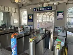 Ticket barriers in the main building