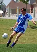 A player from a Canada GAA club shoots for goal