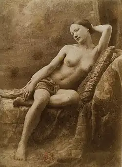 Photograph by Jean Louis Marie Eugène Durieu, part of a series made with Eugène Delacroix