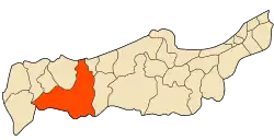 Location of Messelmoun within Tipaza Province