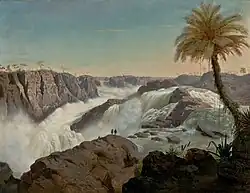 Painting of Paulo Afonso Falls by E. F. Schute, 1850