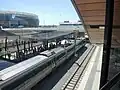 The purpose-built Perth Stadium railway station, serviced by Transperth's Armadale and Thornlie Line services