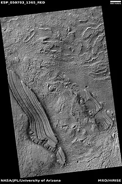 Tilted layers, as seen by HiRISE under HiWish program