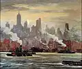East River, New York by Guy C. Wiggins, c. 1920-1930