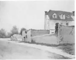 View of the ruins of Beaumont Palace with "Woodroffe's Folly" next to it from the east