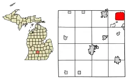 Location of Waverly in Eaton County, Michigan