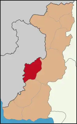 Map showing Meriç District in Edirne Province