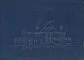 Blueprint of Libbey House detailing north exterior elevation, 1895