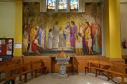 The Baptismal chapel with baptismal font