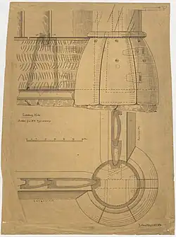 Form of plinth, northwest corner post.