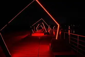 Elektrėnai Pier Bridge at night