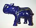 Elephant carved from lapis lazuli. Length 7&nbsp;cm (2.8&nbsp;in).
