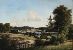 Parti fra Raadvad med Eremitageslottet i baggrunden, oil on canvas, 1871