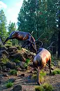 Bronze elk sculpture