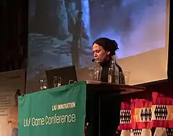 Schatz speaking at a panel