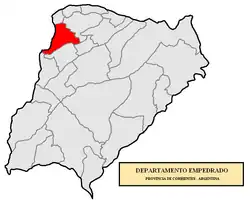location of Empedrado Department in Corrientes Province