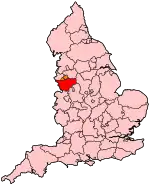 Cheshire shown within England