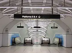Escalators at Parliament station in Melbourne.