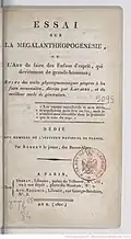 Essay on megalanthropogenesis by Louis-Joseph-Marie Robert, 1801.