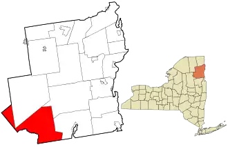 Location in Essex County and the state of New York