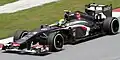 Esteban Gutiérrez driving the Sauber C32 at the 2013 Malaysian Grand Prix.