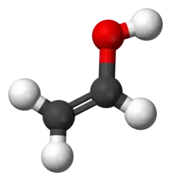 Ball-and-stick model of ethenol