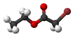 Ball-and-stick model of ethyl bromoacetate