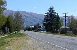 Looking along State Highway 8 at Ettrick
