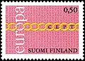 1971: Chain of O with CEPT in the links. Designer was Helgi Haflidason of Iceland.