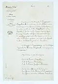 Memorandum of the translation ceremony on 2 April 1861