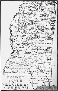 Extinct Towns and Villages of Mississippi 1901