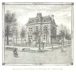 Frederick W. Hayes residence in 3500 Woodward Avenue built in 1870 and demolished in 1916.