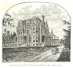 George F Moore residence, built in 1881, in 5601 Woodward Avenue.