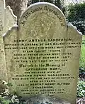 Family grave in Highgate Cemetery of Henry Arthur Sanderson, officer in charge of mails on RMS Rhone