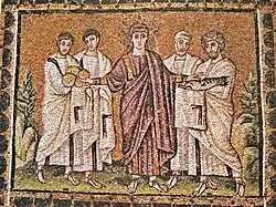Feeding of the Five Thousand; c.520; mosaic; unknown dimensions; Basilica of Sant'Apollinare Nuovo, Ravenna, Italy