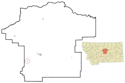 Location of Moore, Montana