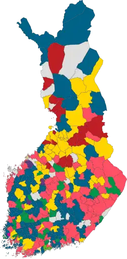 Second largest party by vote percentage after the 2021 Finnish municipal elections