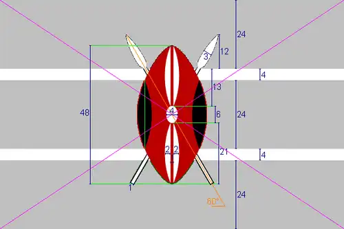 Construction sheet of the flag of Kenya