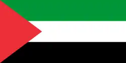 Palestinian flag from 1948 to 1964. Today it is flown whenever there is a sign of distress or just by mistake.