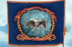 1863, reverse side of the flag of the 3rd United States Colored Troops (reverse).