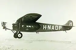 Photograph of the Fokker F.VIIa with registration H-NADP