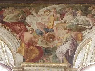 Fresco by Nicolo dell'Abate from designs by Primaticcio